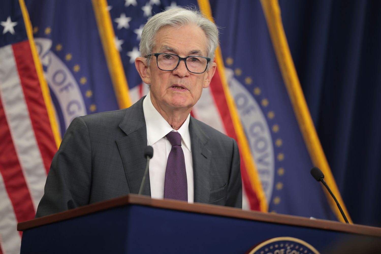 Jerome Powell speaking at the Jackson Hole symposium, 2025