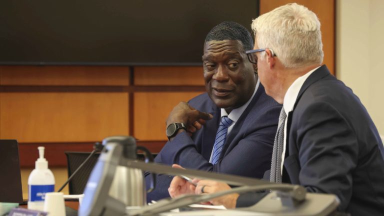 Shawn Kemp with his attorney in Pierce County courtroom during 2025 sentencing for 2023 Tacoma shooting incident.