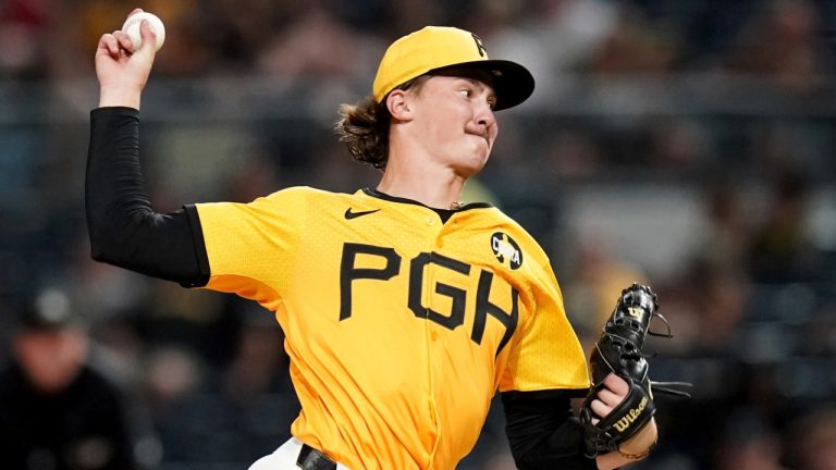 Bubba Chandler delivers in his MLB debut at PNC Park wearing a Pirates uniform.