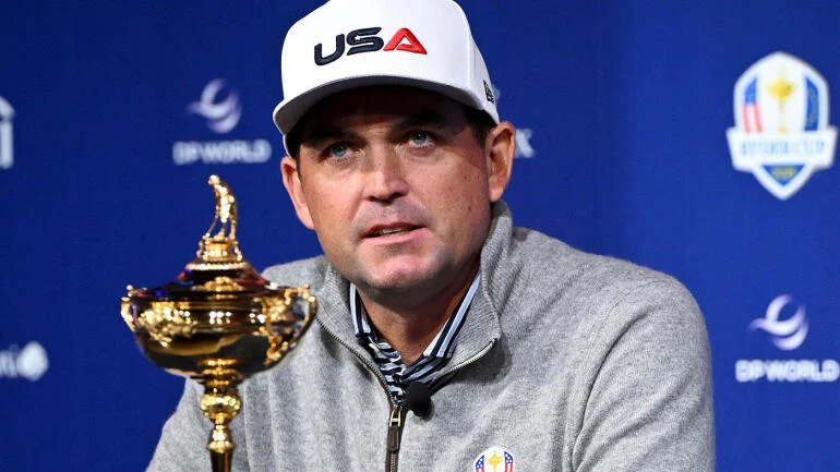 Keegan Bradley announcing 2025 Ryder Cup picks for Team USA at a press conference